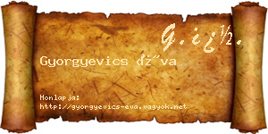 Gyorgyevics Éva névjegykártya
