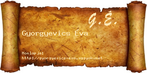 Gyorgyevics Éva névjegykártya