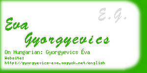 eva gyorgyevics business card